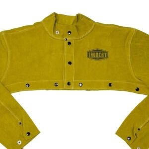 IRONCAT 7000 Cowhide Leather Welding Cape Sleeve - Golden Yellow, Large Size Cap